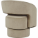 Sutton Split Back Curved Sculpture Swivel Accent Chair in Sand Tan Fabric